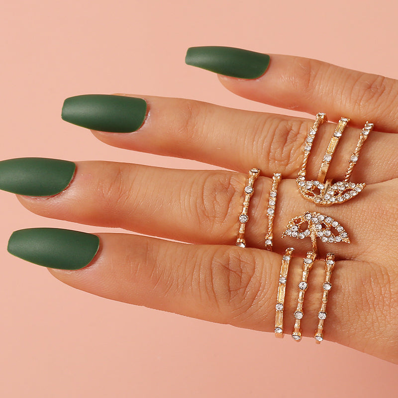 Female Design Hot Rings Gold Simple Butterfly Jewelry Set