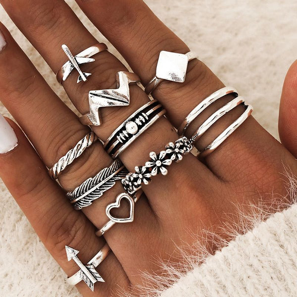 Female Hot Rings Woman Design Bohemia Jewelry Set