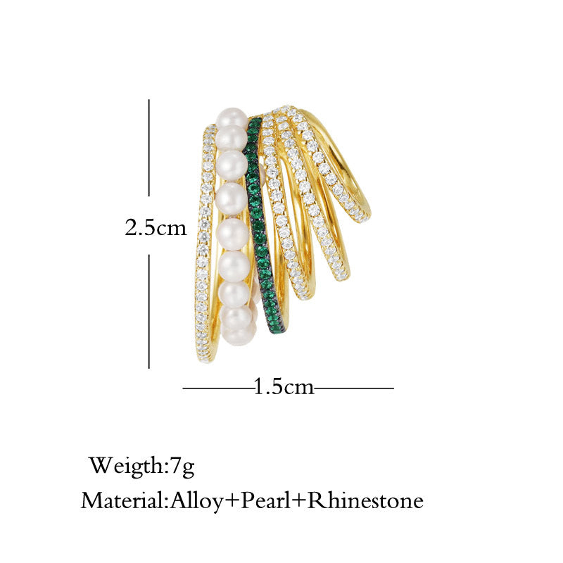 Female Fashionable Earrings 2 PCS Gold Women Wire Ea-loop