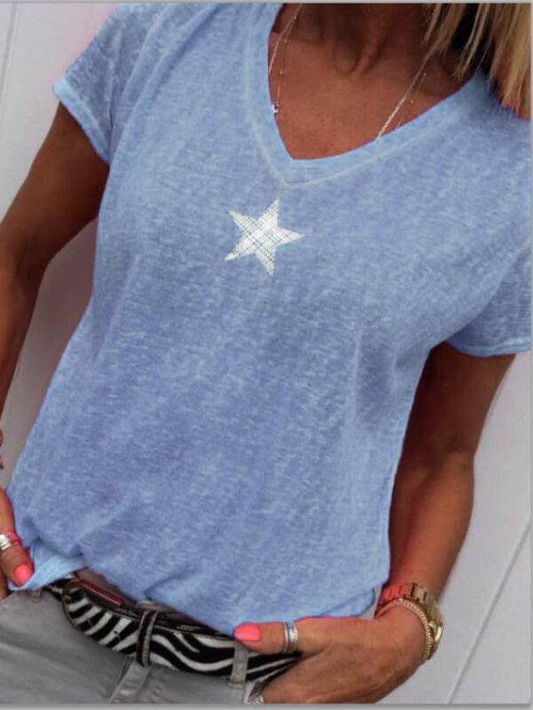 Women Plus Size Casual Short Sleeve T-Shirt - CHALIER