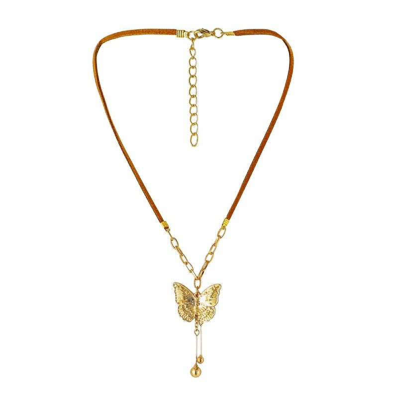 Female Hot Long Necklaces Women Gold Butterfly Choker Design Jewelry