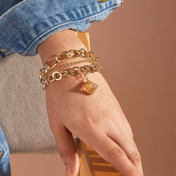 Female Fashionable Drop Bracelets Design Gold Jewelry