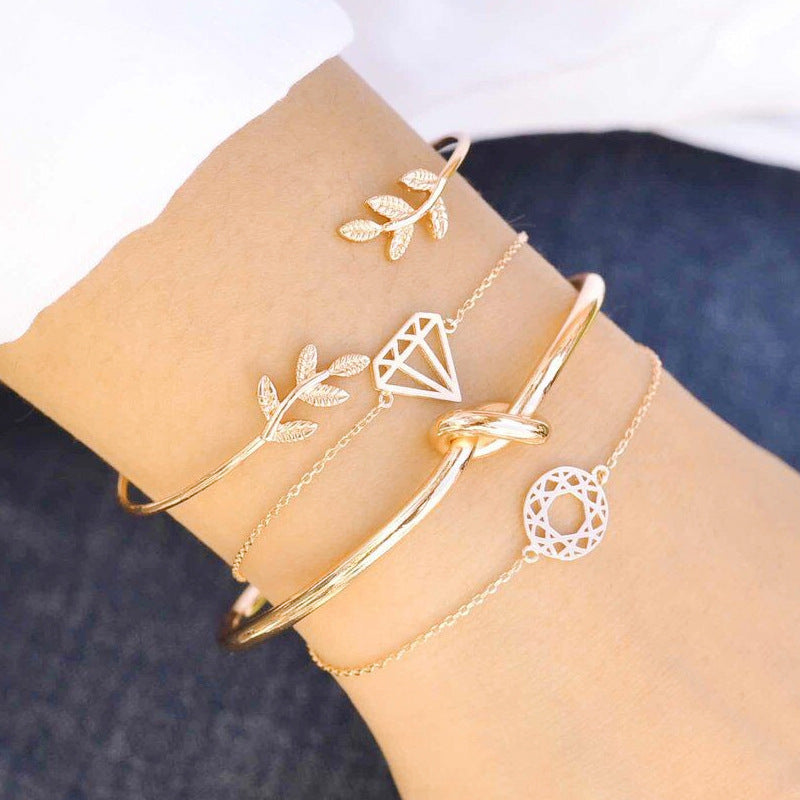 Female Bohemia Bracelets Women Gold Design Jewelry Set