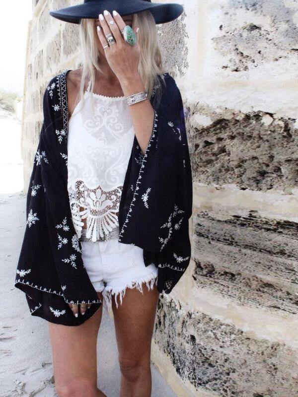 Womens Summer Long Sleeve Chiffon Cardigan - CHALIER