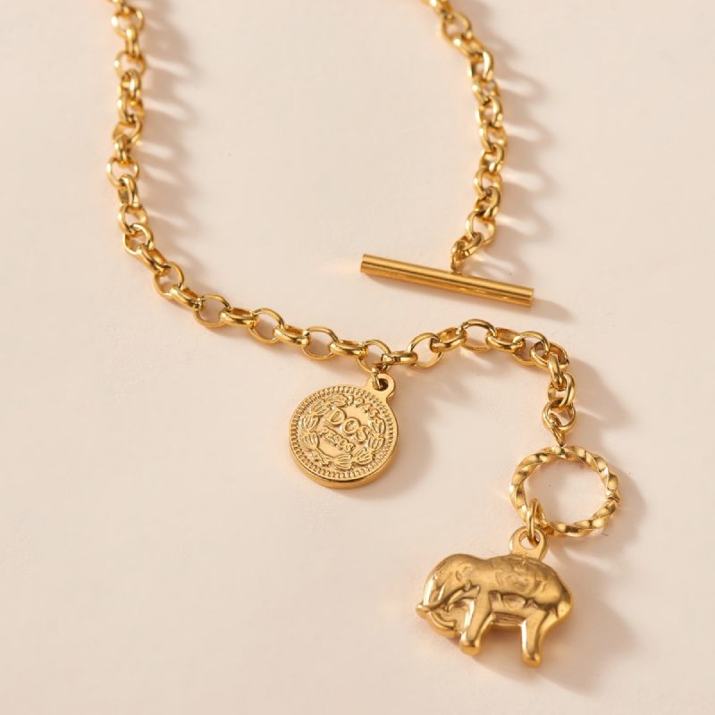 Female Design Necklaces Women Gold Elephant Choker Jewelry