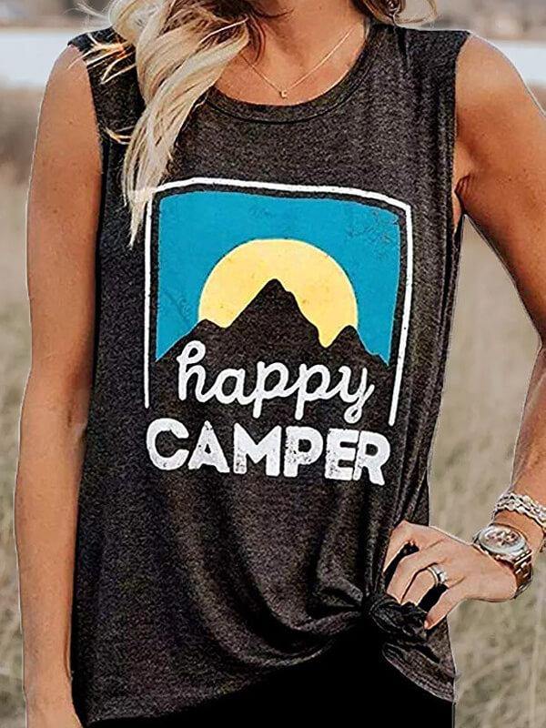 Women Casual Sleeveless Letter Cotton Vests - CHALIER