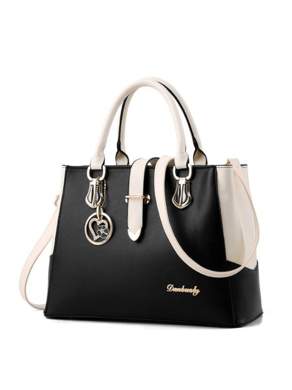 Women's Color Block Heart-shaped Letter Floral PU Leather Handbags