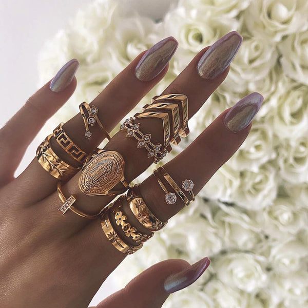 Female DesignRings Gold Fashionable Hot Jewelry Set