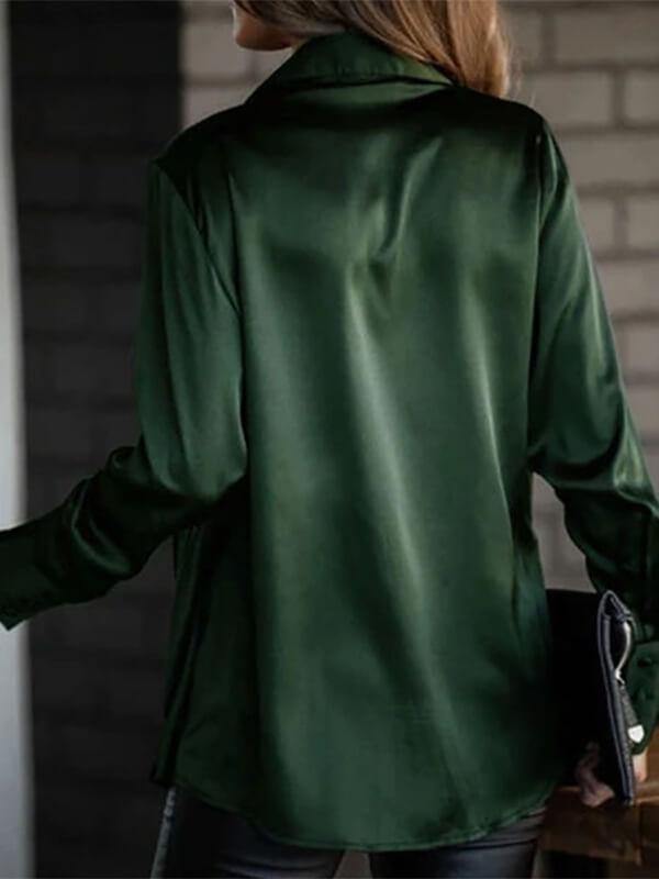 Women Loose Casual V Neck Blouse - CHALIER