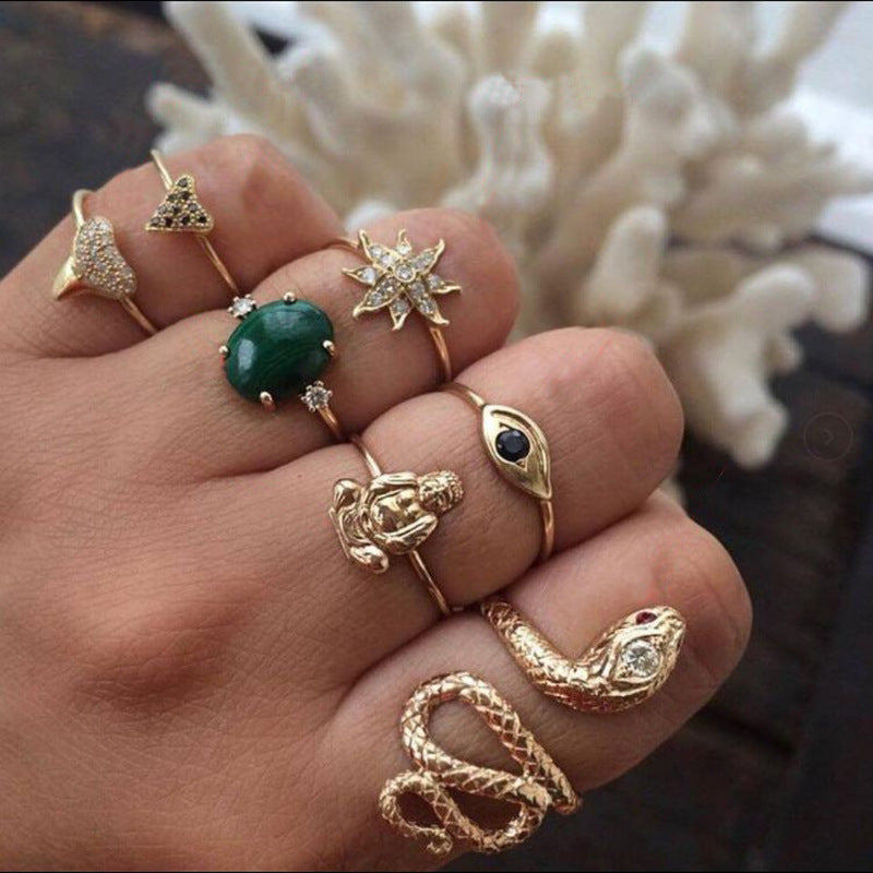 Female Design Rings Hot Gold Snack Jewelry Set