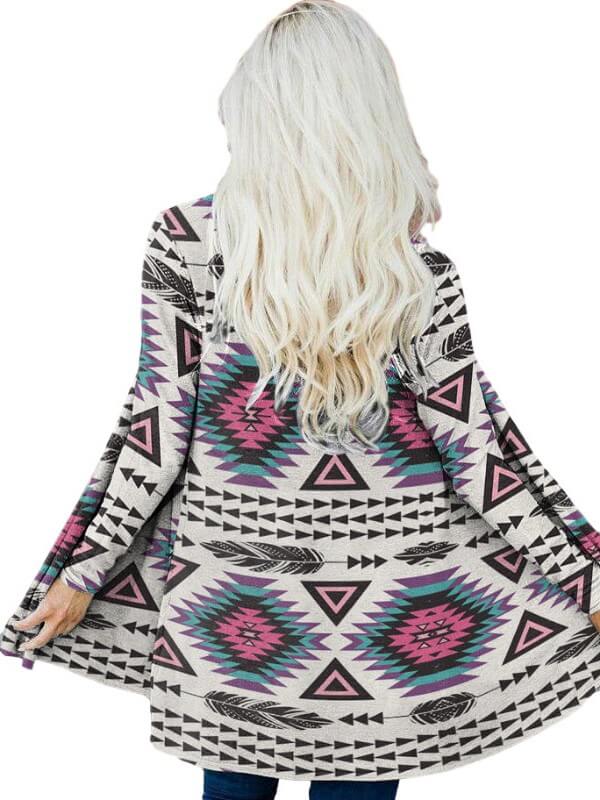Women Geometric Printed Knitted Cardigan