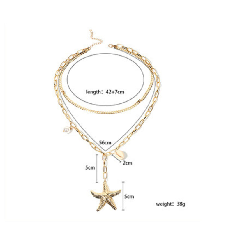 Female Design Necklaces Women Gold Hot Starfish Choker Jewelry