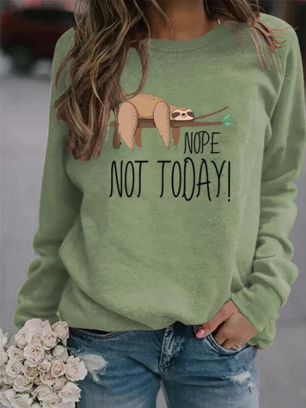 Women Long Sleeve Casual Animal Printed Crew Neck Sweatshirt - CHALIER