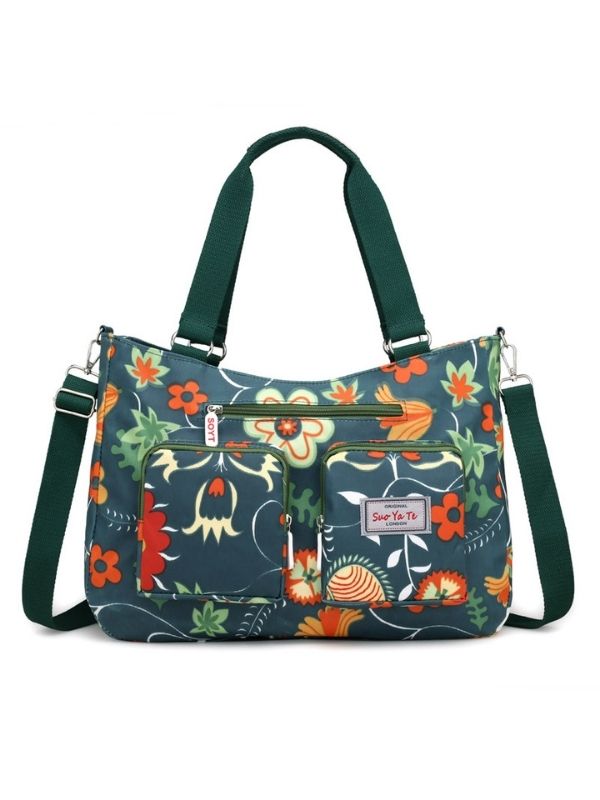 Women's Nylon Floral Printed Shoulder Bag