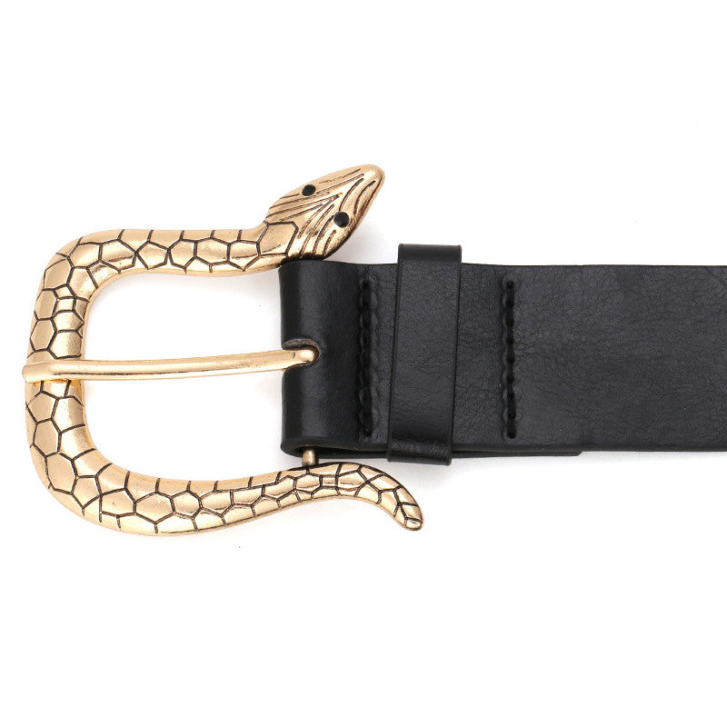 Women Design Dress Belt Fashion Gold Snake Metal Belt