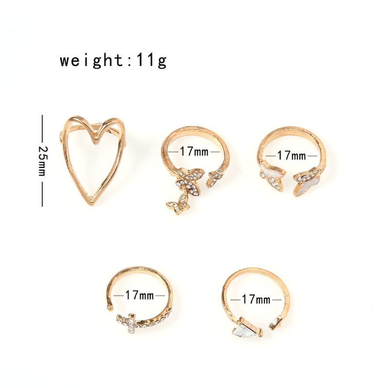 Female Design Rings Woman Fashionable Butterfly Jewelry Set