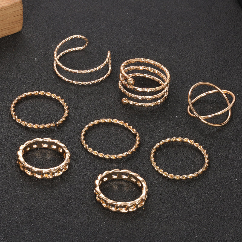 Female Design Hot Rings Gold Jewelry Set