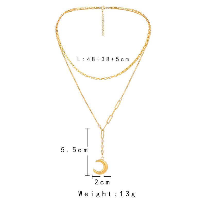 Female Hot Necklaces Women Gold Choker Moon Design Jewelry