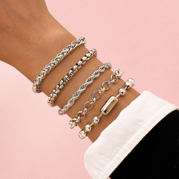 Female Design Bracelets Women Sliver Hot Jewelry Set