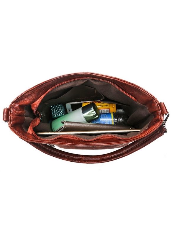 Women's Handbag Tassel Pendant Vintage Soft Stitching Leather One-shoulder Messenger Bag