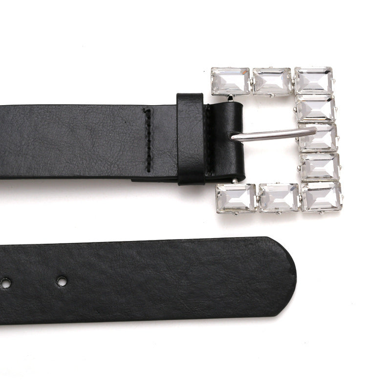 Women Design Dress Belt Fashion Square Metal Belt