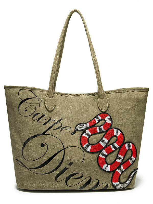 Women Printed Canvas Tote Bag