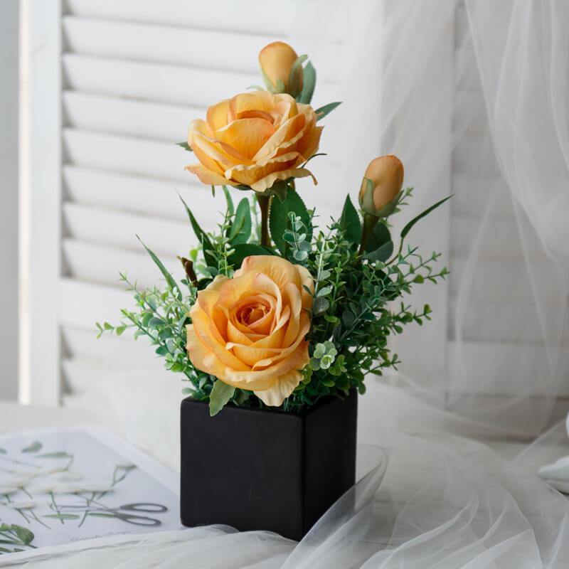 Artificial Flower Potted Fake Flower Combos For Living&Room Table Setting Decoration - CHALIER