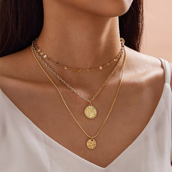 Female Layered Necklaces Women Gold Design Choker