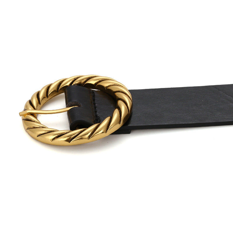 Women Design Dress Belt Hot Circle Metal Belt