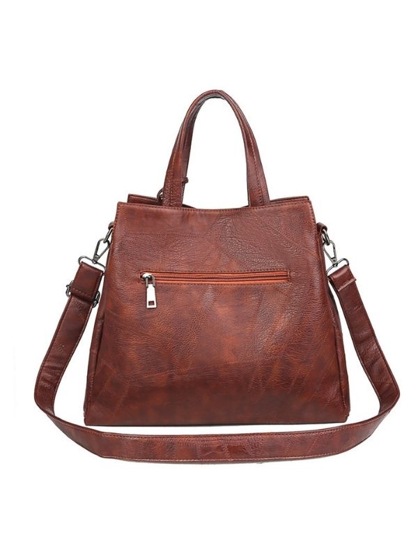 Women's Handbags Pu Solid Soft Shoulder Handbag