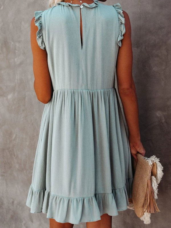 Women's Fashion Dress Falbala Sleeves Dress