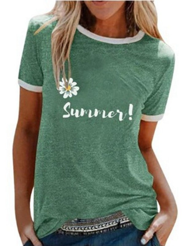 Women Casual Simple Short Sleeve T-Shirt