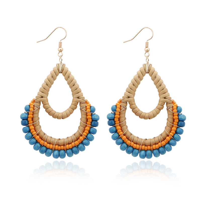 Female Bohemian Earrings Women Knitted Drop Earrings