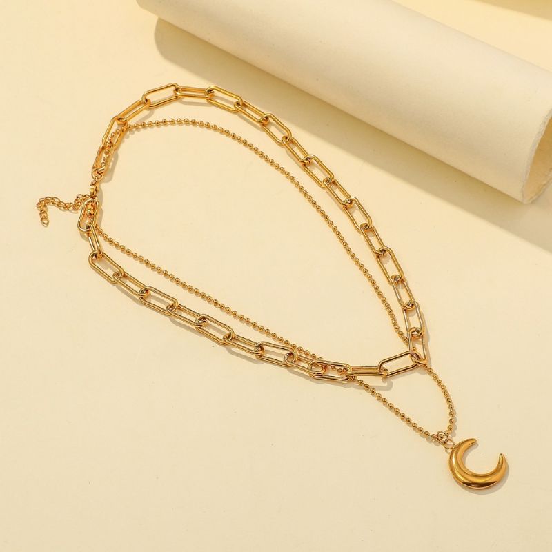 Female Hot Necklaces Women Gold Choker Moon Design Jewelry