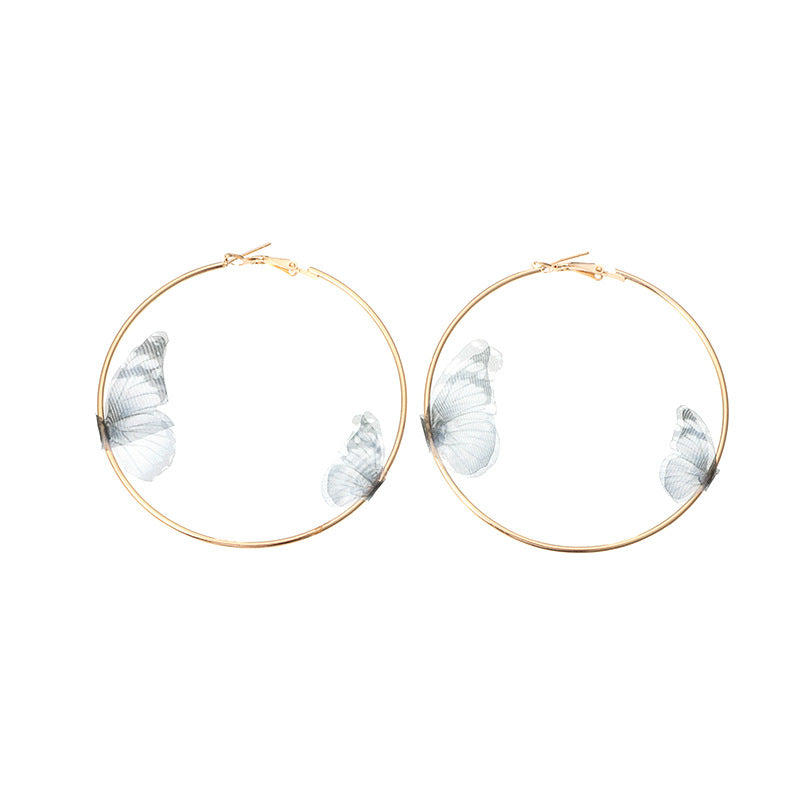 Female Design Earrings Women Fashion Hoop Butterfly Drop Earrings