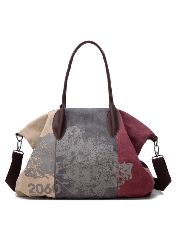 Women Casual High Capacity Canvas Handbag Bucket Shoulder Bag