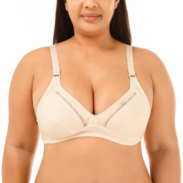 Womens Plus Size Padded Sexy Comfort Simple Pattern Push Up Lace Bra - CHALIER