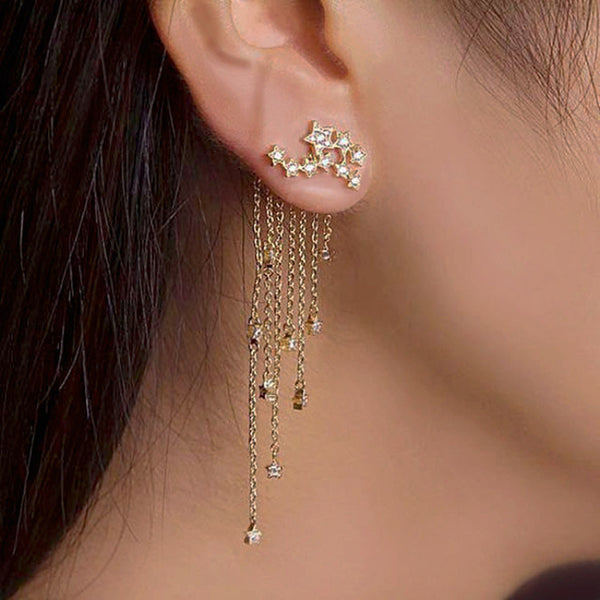 Female Hot Earrings Women Design Metal Stars Drop  Earrings