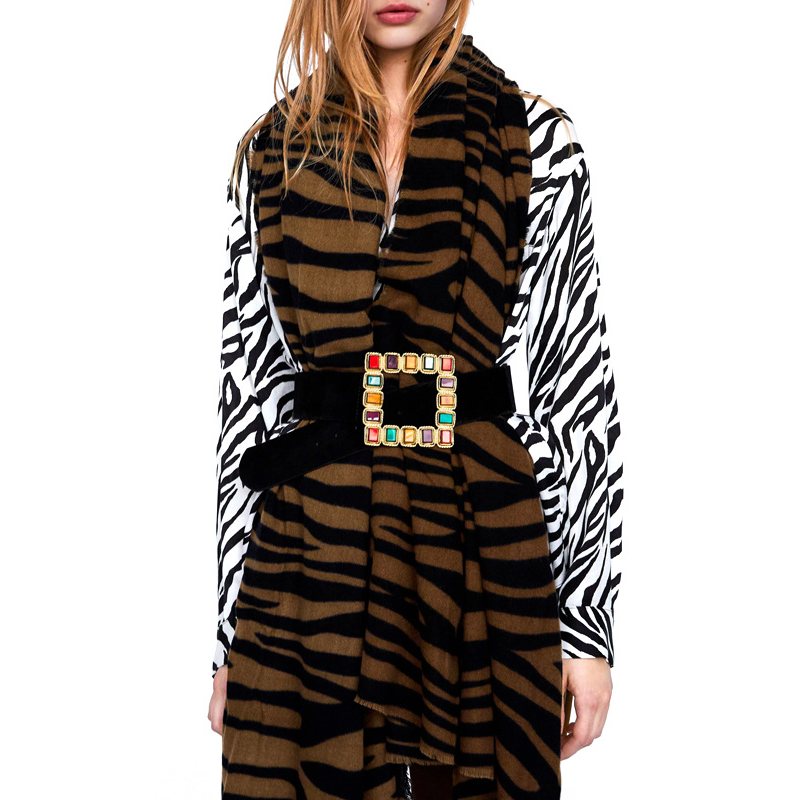 Women Fashion Dress Belt Square Colorful Metal Belt