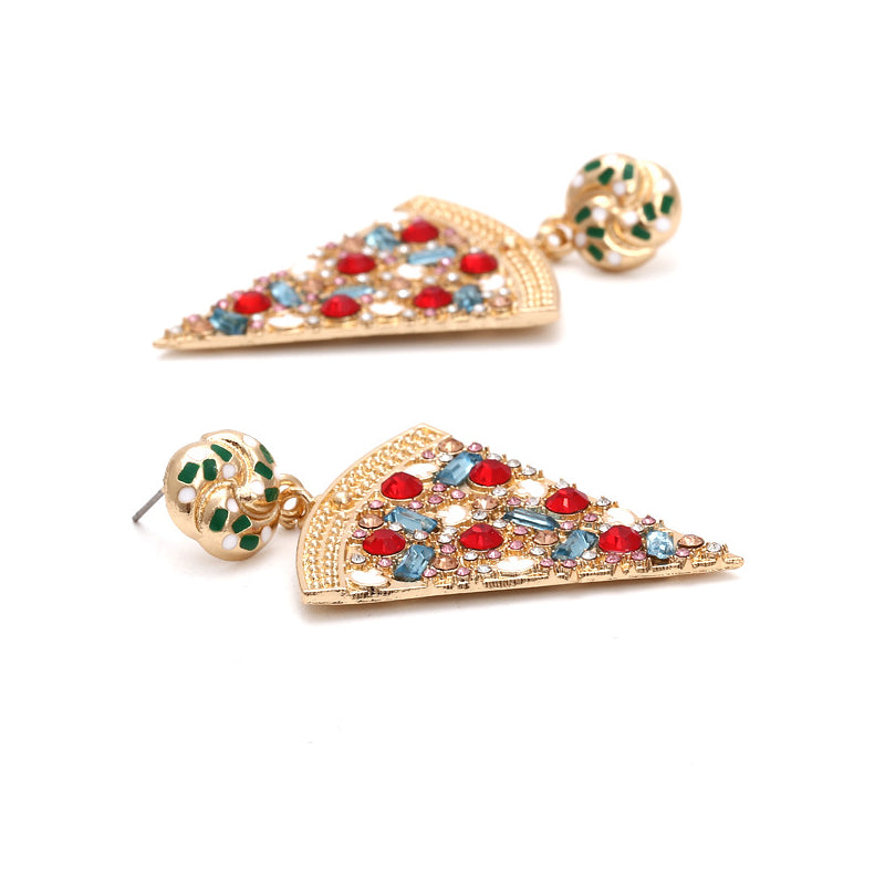 Female Fashionable Earrings Women Design Pizza Drop Earrings