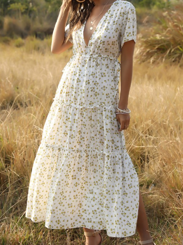 Women's Fashion Dress Floral Long Dress