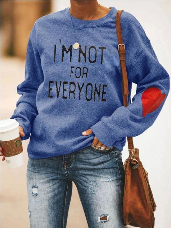 Women's Letter Printing Sweatshirt Long Sleeve Round Neck Pullover Hoodies - CHALIER