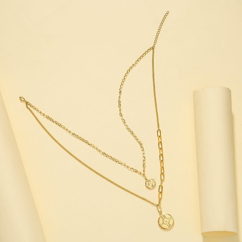 Female Fashionable Necklaces Women Gold Choker Layered Design Jewelry