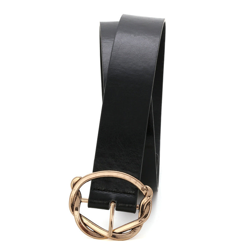 Women Design Fashion Dress Belt Hot Circle Gold Metal Belt