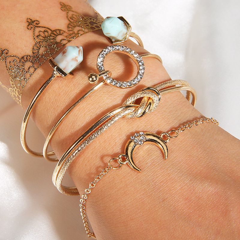 Female Fashionable Bracelets Woman Design Gold Bohemia Jewelry Set