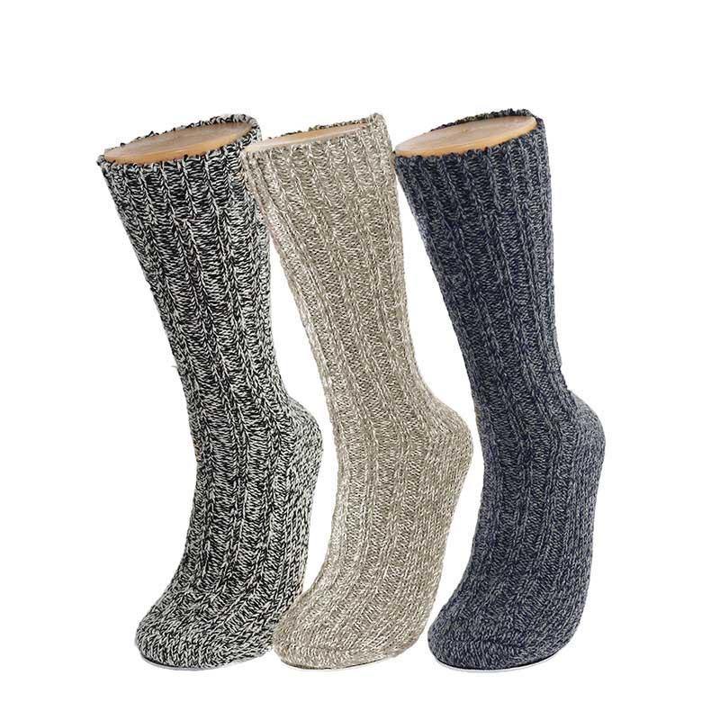 Mens Crew Wool Socks Premium Winter Warm Thick Hosiery Snow Boot Ladies/Male 3 Pairs Pack Socks - CHALIER