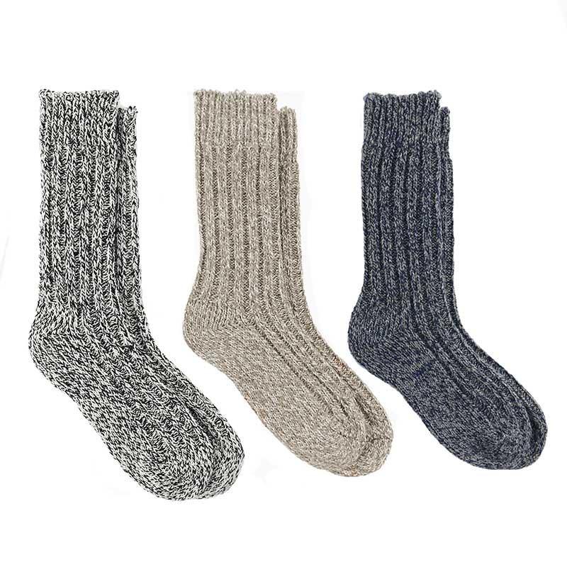 Mens Crew Wool Socks Premium Winter Warm Thick Hosiery Snow Boot Ladies/Male 3 Pairs Pack Socks - CHALIER