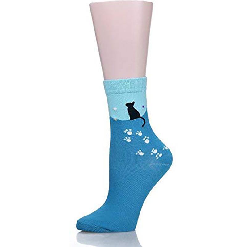 Womens Colorful Cute Cat Animals Fashion Crew Socks - CHALIER