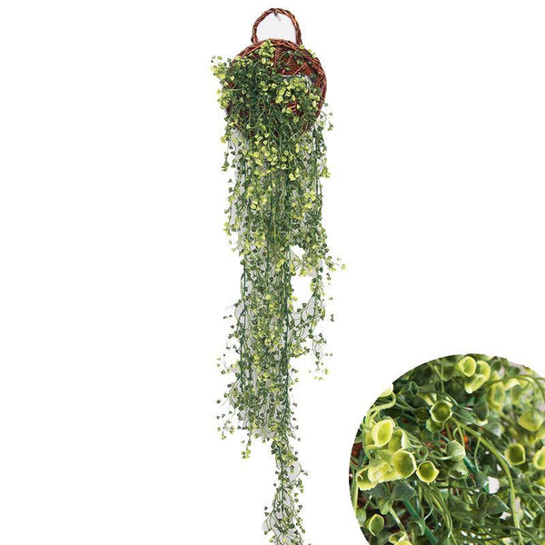 Artificial Hanging Plants Fake Plants Home Decor Yellow Vine Plants Includes Basket - CHALIER