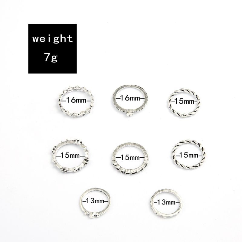 Female Design Hot Rings Silver Simple Jewelry Set